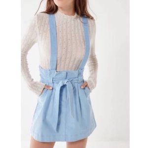 Urban Outfitters Blue Corduroy Suspender Skirt